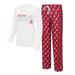 Women's Concepts Sport White/Crimson Alabama Crimson Tide Long Sleeve V-Neck T-Shirt & Gauge Pants Sleep Set