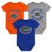 Newborn & Infant Royal/Orange/Heather Gray Florida Gators 3-Pack Born To Be Bodysuit Set