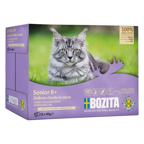 24x 85g Bozita Häppchen in Soße Senior Viel Huhn Katzenfutter nass