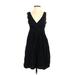 Gap Casual Dress - A-Line Plunge Sleeveless: Black Print Dresses - Women's Size 2