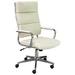 Cream Leather High Back Office Chair