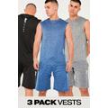 Army Street 3-Pack Poly Vest - Black/Blue/Grey