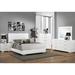 Latitude Run® Vyara 6 Piece Bedroom Set in Glossy White Upholstered in Brown/White | 51.75 H x 79.9 W x 86.1 D in | Wayfair