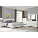 Brayden Studio® Vyara 4 Piece Bedroom Set in Glossy White Upholstered, Metal in Brown/White | 49 H x 63.9 W x 86.1 D in | Wayfair