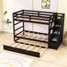 Harriet Bee Soguda Twin Over Twin Wood Bunk Bed w/ Staircase & Guardrail | 62 H x 42 W x 95 D in | Wayfair 7B25B8EF3C4D49ACB10099AAE0AB1DC2