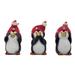 The Holiday Aisle® Christmas Penguins W/Santa Hats No Evil Set Of 3 Resin in Black/Red/White | 4.13 H x 2.17 W x 2.56 D in | Wayfair