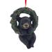 The Holiday Aisle® Bear Cub Christmas Wreath Glitter Tree Ornament 4.4" Resin in Black | 4.4 H x 1.9 W x 3.15 D in | Wayfair