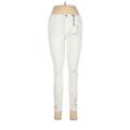 Cello Jeans Jeans - Mid/Reg Rise Skinny Leg Denim: White Bottoms - Women's Size 7 - Distressed Wash