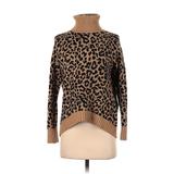 J.Crew Turtleneck Sweater: Tan Leopard Print Tops - Women's Size 2X-Small