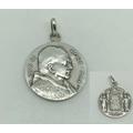 Vintage Italian 800 Solid Silver Pope Pius Xi Medallion Pendant - Signed Sj