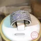 925 Sterling silber Eternity Drei Reihen ring Diamant cz Engagement Hochzeit Ringe für frauen Männer