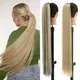 LISI MÄDCHEN 85cm Synthetische Lange Gerade Pferdeschwanz-haar Clip In Haar Extensions Blonde Braun