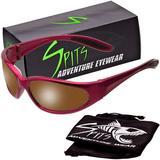 Spits Eyewear Hercules Safety Glasses (Frame Color: Red Frame Without Foam Padding Lens Color: Bronze Driving Mirrored)