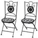 moobody Set of 2 Folding Dining Chairs Industrial Bistro Side Chairs with Ceramic Seat and Iron Frame Legs Kitchen Pub Bar Patio Garden Backyard Furniture Suit for Indoor Outdoor