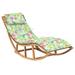 Dcenta Rocking Sun Lounger with Cushion Solid Teak Wood