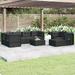 Suzicca 8 Piece Patio Set with Cushions Black Poly Rattan