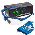 Spits Eyewear Top Or Bottom Bifocal Safety Glasses (Frame Color: Blue Magnifier: 3.50 Bottom Clear)