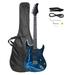 EASTIN Lightning Style Electric Guitar with Power Cord/Strap/Bag/Plectrums Black & White