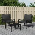 moobody 2 Piece Patio Chairs with Cushions Padded Seat Outdoor Dining Chair Set Steel Garden Sofa Chairs for Balcony Backyard Terrace Lawn Furniture
