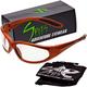 Spits Eyewear Hercules Safety Glasses (Frame Color: Orange Frame Without Foam Padding Lens Color: Smoke with Blue Mirror)