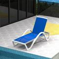 CoSoTower Patio Chaise Lounge Adjustable Aluminum Pool Lounge Chairs with Arm All Weather Pool Chairs for Outside In-Pool Lawn (Blue 1 Lounge Chair)