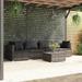 Dcenta Patio Furniture Set 5 Piece with Cushions Poly Rattan Gray