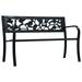 moobody Outdoor Garden Bench Patio Porch Chair Seat with Backrest and Armrest Leisure Bench Steel Frame Courtyard Decoration Park Outdoor Furniture Black 49.2 x 20.9 x 30.3 Inches (W x D x H)