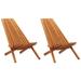 Folding Patio Lounge Chairs 2 pcs Solid Acacia Wood