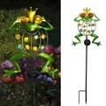 Ovzne Solar Frog Outdoor Garden Light Outdoor Path Solar Powered Frog Stake Lights for Walkway Yard Lawn Landscape Lighting Green