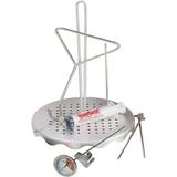 HetayC 0835 Complete Poultry Rack Set Includes Perforated Aluminum Rack Lift Hook 2-oz Seasoning Injector 12-in Fry Thermometer and 3 Detachable Skewers