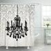 ATABIE Floral Chandelier Silhouette Damask Pattern Shower Curtain 60x72 inch