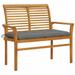 moobody Patio Bench with Gray Cushion Teak Wood Porch Chair Garden Bench for Garden Backyard Balcony Park Terrace Outdoor Furniture 44.1in x 21.7in x 37in