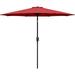 Simple Deluxe 9ft Outdoor Market Table Patio Umbrella with Button Tilt Crank and 8 Sturdy Ribs for Garden Red