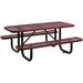 6 Rectangular Expanded Metal Picnic Table 72 L x 62 W Red