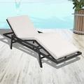 moobody Sun Lounger with Canopy Backrest and Footrest Adjustable Chaise Lounge Chair Black Poly Rattan Sunlounger for Patio Pool Garden Balcony Deck Outdoor Furniture 28 x 77.2 x 15.4 Inches