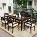 U_Style Acacia Wood Outdoor Dining Table And Chairs Suitable For Patio Balcony Or Backyard