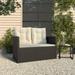 moobody Patio Bench with Cushions Black 41.3 Poly Rattan