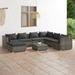 Dcenta 8 Piece Patio Set with Cushions Poly Rattan Gray