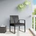 Carevas Patio Dining Chairs 2 pcs Dark Gray Rattan