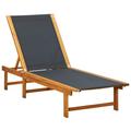 moobody Outdoor Sun Lounger Backrest Adjustable Chaise Lounge Chair Acacia Wood Recliner Sunlounger for Poolside Patio Deck Backyard Balcony Garden Furniture 79 x 26 x 13 Inches (L x W x H)