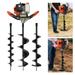 52cc Petrol Earth Auger Fence Post Hole Digger Ground Drill W/4 6 8 Bit Electric 1460W Auger Digging Drill 3PCS Pit Digger Bit 610g/kwÂ·h