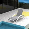 CoSoTower Patio Chaise Lounge Adjustable Aluminum Pool Lounge Chairs with Arm All Weather Pool Chairs for Outside In-Pool Lawn (Gray 1 Lounge Chair)