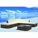 moobody Garden Lounge Set 6 Pieces Poly Rattan Brown for Outdoors Year-Round with 3 Sofas 2 Ottomans 1 Tea Table 9 Cushions