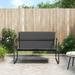 Suzicca 2-Seater Patio Bench with Cushion Anthracite Steel