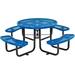 Global Industrial 46 Expanded Metal Round Picnic Table Blue