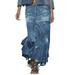 knqrhpse Plus Size Dresses Skirts for Women Maxi Dress Plus Size Summer Dresses Women s Casual High Waist Denim Skirt Slim Fit A Line Jean Maxi Skirt Womens Dresses Light Blue Dress S