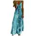 knqrhpse Maxi Dress Plus Size Summer Dresses Women s Spaghetti Straps Dress Floral Print -Length Fashion Dress Womens Dresses Blue Dress L