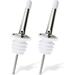 Liquor Bottle Dispenser Spouts â€“ Classic Speed Pours for Alcohol Olive Oil and Shave Ice Syrup â€“ Rustproof Stainless Steel with Tapered Pouring Funnels and Dust Caps (2 Pack)