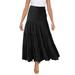 knqrhpse Skirts For Women Casual Dress Women s Summer Elastic High Waist Boho Maxi Skirt Casual Drawstring A Line Long Skirt Womens Dresses Black Dress M