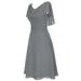 knqrhpse Summer Dress Midi Dresses For Women Women Formal Wedding Bridesmaid High-waist Party Ball Prom Gown Dress Polyester cool Casual women Womens Dresses Grey Dress M